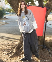 MAISON SPECIAL（メゾンスペシャル）の「《UNISEX》【TEZUKA CHARACTERS for MAISON SPECIAL】- JUNGLE EMPEROR LEO - Prime-Over Fade Crew Neck Graphic T-Shirt - ジャングル大帝レオ - プライムオーバーフェードクルーネックグラフィックTシャツ【MAISON SPECIAL メゾンスペシャル】（Tシャツ/カットソー）」