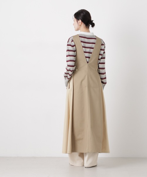UNIVERSAL OVERALL（ユニバーサルオーバーオール）の「UNIVERSAL OVERALL/TWILL JUMPER SKIRT（ジャンパースカート・レディース・ブラック/ベージュ・FREE）」の6枚目の写真