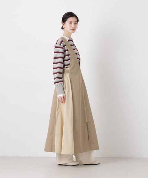 UNIVERSAL OVERALL（ユニバーサルオーバーオール）の「UNIVERSAL OVERALL/TWILL JUMPER SKIRT（ジャンパースカート・レディース・ブラック/ベージュ・FREE）」の4枚目の写真