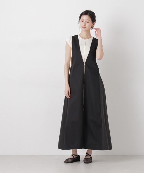 UNIVERSAL OVERALL（ユニバーサルオーバーオール）の「UNIVERSAL OVERALL/TWILL JUMPER SKIRT（ジャンパースカート・レディース・ブラック/ベージュ・FREE）」の7枚目の写真