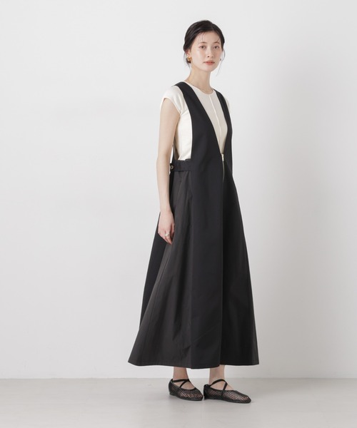 UNIVERSAL OVERALL（ユニバーサルオーバーオール）の「UNIVERSAL OVERALL/TWILL JUMPER SKIRT（ジャンパースカート・レディース・ブラック/ベージュ・FREE）」の8枚目の写真