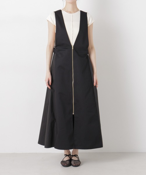 UNIVERSAL OVERALL（ユニバーサルオーバーオール）の「UNIVERSAL OVERALL/TWILL JUMPER SKIRT（ジャンパースカート・レディース・ブラック/ベージュ・FREE）」の11枚目の写真
