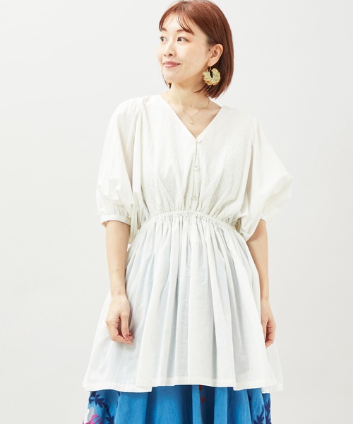 チャイハネ（チャイハネ）の「【チャイハネ】マリロアトップス（その他トップス・レディース・ブルー/ホワイト/イエロー・FREE）」の2枚目の写真