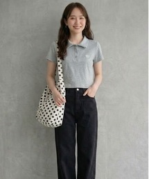 パステルハート刺繍ショートポロシャツ