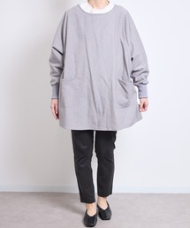 COMMON WARE（コモンウェアー）の「URT:リブ袖コットン100 生地洗い ワンマイルプルオーバー  エプロン割烹着 かっぽう着（エプロン）」