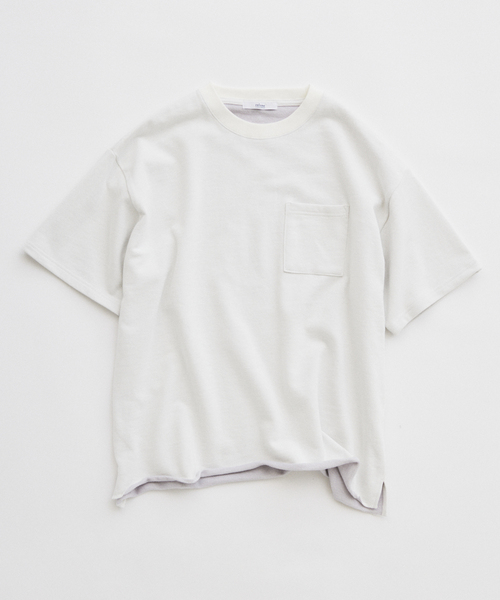 JOURNAL STANDARD relume(ジャーナルスタンダード レリューム)の「ミニ裏毛 コントラストカラー カットオフTシャツ(Tシャツ/カットソー・メンズ・ホワイト系その他/ブラックミックス/イエロー/グレー/ネイビー・MEDIUM/LARGE)」の3枚目の写真