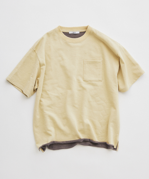 JOURNAL STANDARD relume(ジャーナルスタンダード レリューム)の「ミニ裏毛 コントラストカラー カットオフTシャツ(Tシャツ/カットソー・メンズ・ホワイト系その他/ブラックミックス/イエロー/グレー/ネイビー・MEDIUM/LARGE)」の5枚目の写真