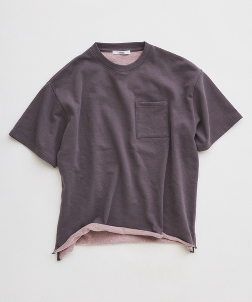 JOURNAL STANDARD relume(ジャーナルスタンダード レリューム)の「ミニ裏毛 コントラストカラー カットオフTシャツ(Tシャツ/カットソー・メンズ・ホワイト系その他/ブラックミックス/イエロー/グレー/ネイビー・MEDIUM/LARGE)」の4枚目の写真