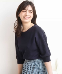 OFUON le MK（オフオンルエムケー）の「ハイゲージ五分袖ニット/接触冷感/洗える/WEB限定サイズあり（ニット/セーター）」