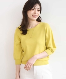 OFUON le MK（オフオンルエムケー）の「ハイゲージ五分袖ニット/接触冷感/洗える/WEB限定サイズあり（ニット/セーター）」