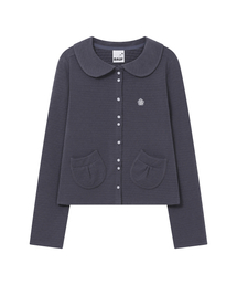 BAUF（バウフ）の「ラウンドカラー ポケットカーディガン [チャコール]（カーディガン/ボレロ）」