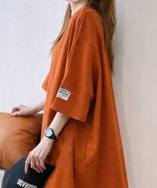 mielu(ミエル)の「《デイリーで使える大人カジュアルの定番♪》オーバーサイズ半袖Tシャツ 夏(Tシャツ/カットソー・レディース・カーキ/ブラック/オレンジ/ダークグレー・FREE)」の19枚目の写真