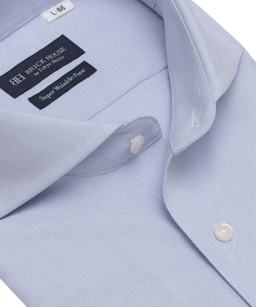 TOKYO SHIRTS(トウキョウシャツ)の「【超形態安定】【吸水速乾】 形態安定ノンアイロン ホリゾンタルワイド 長袖ビジネスワイシャツ(ビジネスシャツ・メンズ・サックスブルー・首回り41cm-裄丈82cm/首回り41cm-裄丈86cm/首回り42cm-裄丈82cm/首回り42cm-裄丈86cm/首回り43cm-裄丈86cm/首回り39cm-裄丈84cm/首回り39cm-裄丈80cm/首回り37cm-裄丈84cm/首回り37cm-裄丈80cm/首回り43cm-裄丈82cm)」の2枚目の写真