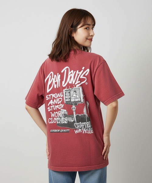 BEN DAVIS（ベンデイビス）の「【BEN DAVIS/ベンデイビス】【こなれヴィンテージ感】パウダーブリーチ Tシャツ 綿100% 古着風加工 バックプリント ストリート ユニセックス（Tシャツ/カットソー・メンズ・レッド系その他2/ブラック系その他/ブラック系その他2/グレー系その他/ブラウン系その他2/ブルー系その他・MEDIUM/X-LARGE/SMALL/LARGE）」の6枚目の写真