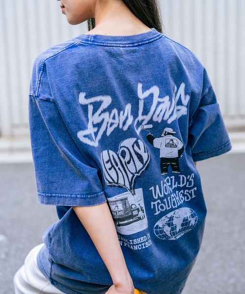 BEN DAVIS（ベンデイビス）の「【BEN DAVIS/ベンデイビス】【こなれヴィンテージ感】パウダーブリーチ Tシャツ 綿100% 古着風加工 バックプリント ストリート ユニセックス（Tシャツ/カットソー・メンズ・レッド系その他2/ブラック系その他/ブラック系その他2/グレー系その他/ブラウン系その他2/ブルー系その他・MEDIUM/X-LARGE/SMALL/LARGE）」の14枚目の写真