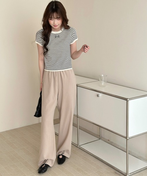 DAY CLOSET(デイ クローゼット)の「【大きいサイズ有/ゴム&紐調節可】ゆるっと落ち感で美脚見せ。イージー ワイドパンツ レディース(その他パンツ・レディース・ベージュ/グレイッシュベージュ/ブラック/カーキ・S/XL/M/L)」の18枚目の写真