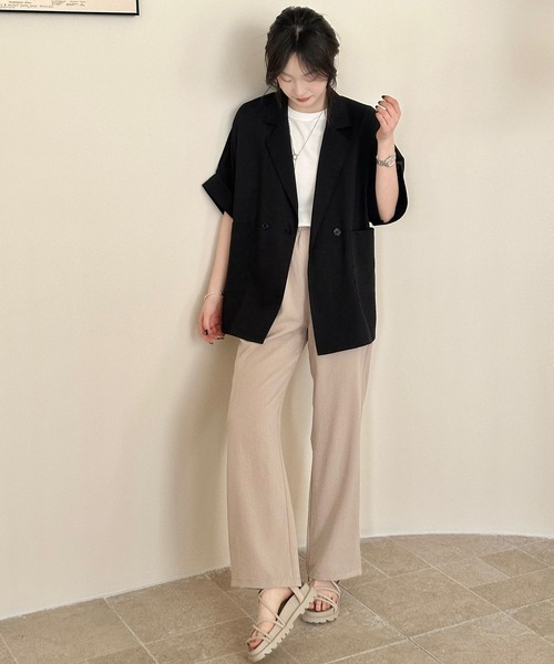 DAY CLOSET(デイ クローゼット)の「【大きいサイズ有/ゴム&紐調節可】ゆるっと落ち感で美脚見せ。イージー ワイドパンツ レディース(その他パンツ・レディース・ベージュ/グレイッシュベージュ/ブラック/カーキ・S/XL/M/L)」の20枚目の写真
