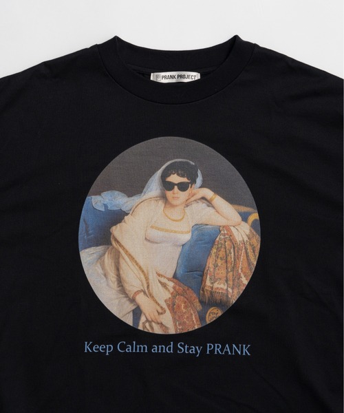 PRANK PROJECT(プランクプロジェクト)の「Keep Calm and Stay プリントTシャツ / Art Graphic Oversized T-shirt(Tシャツ/カットソー・レディース・ホワイト/ブラック・FREE)」の7枚目の写真