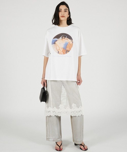 PRANK PROJECT(プランクプロジェクト)の「Keep Calm and Stay プリントTシャツ / Art Graphic Oversized T-shirt(Tシャツ/カットソー・レディース・ホワイト/ブラック・FREE)」の10枚目の写真