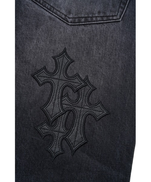 SUPPLIER(サプライヤー)の「デニムパンツ|Multiple Cross Leather Patch Baggy Denim|SUPPLIER(デニムパンツ・メンズ・ブラック/インディゴブルー・X-LARGE/LARGE/MEDIUM/SMALL)」の9枚目の写真