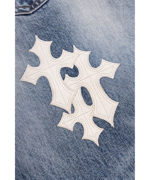 SUPPLIER(サプライヤー)の「デニムパンツ|Multiple Cross Leather Patch Baggy Denim|SUPPLIER(デニムパンツ・メンズ・ブラック/インディゴブルー・X-LARGE/LARGE/MEDIUM/SMALL)」の11枚目の写真