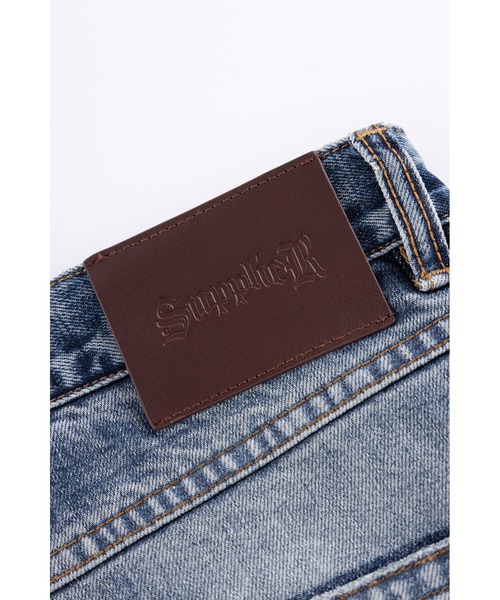 SUPPLIER(サプライヤー)の「デニムパンツ|Multiple Cross Leather Patch Baggy Denim|SUPPLIER(デニムパンツ・メンズ・ブラック/インディゴブルー・X-LARGE/LARGE/MEDIUM/SMALL)」の13枚目の写真