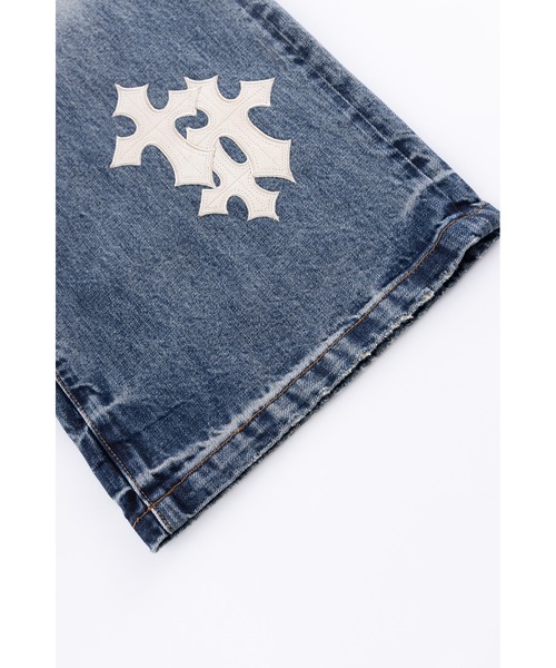 SUPPLIER(サプライヤー)の「デニムパンツ|Multiple Cross Leather Patch Baggy Denim|SUPPLIER(デニムパンツ・メンズ・ブラック/インディゴブルー・X-LARGE/LARGE/MEDIUM/SMALL)」の17枚目の写真