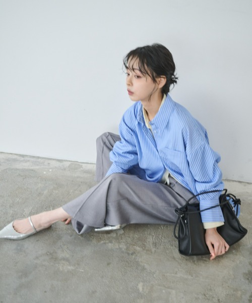 Anclear oui(アンクリアウィ)の「ダブルウエストギャザーパンツ(その他パンツ・レディース・PINK/Black/Beige/LT.Gray・F)」の12枚目の写真