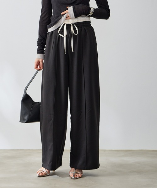 Anclear oui(アンクリアウィ)の「ダブルウエストギャザーパンツ(その他パンツ・レディース・PINK/Black/Beige/LT.Gray・F)」の17枚目の写真