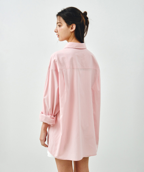 MONGDOL(モンドル)の「ソフトタッチオーバーサイズコットンシャツライトピンクMDSH027LPINK(シャツ/ブラウス・レディース・その他・F)」の2枚目の写真