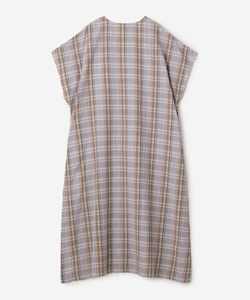 Bshop(ビショップ)の「INDIA INDUSTRY | マドラスチェック カフタンワンピース WOMEN(ワンピース・レディース・ブルー系その他/グレー系その他・1)」の7枚目の写真