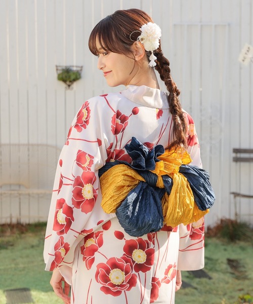 Honeys(ハニーズ)の「浴衣髪飾り(ダリアしだれ藤)(和装小物・レディース・アイボリー/ピンク/ラベンダー・FREE)」の4枚目の写真
