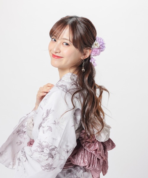 Honeys(ハニーズ)の「浴衣髪飾り(ダリアしだれ藤)(和装小物・レディース・アイボリー/ピンク/ラベンダー・FREE)」の13枚目の写真