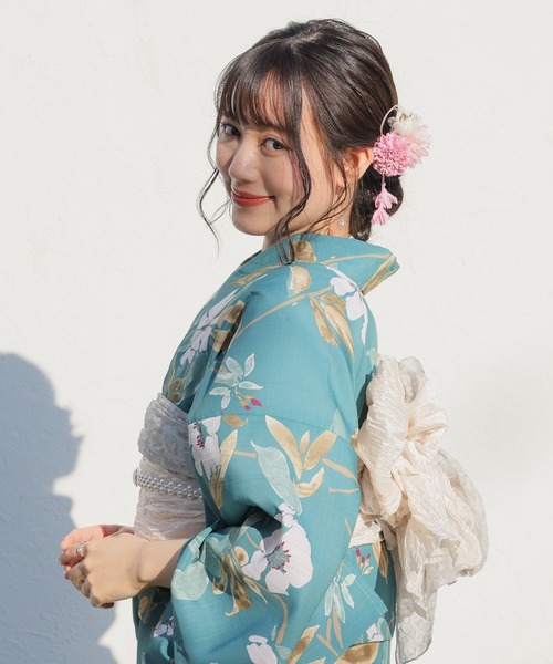 Honeys(ハニーズ)の「浴衣髪飾り(ダリアしだれ藤)(和装小物・レディース・アイボリー/ピンク/ラベンダー・FREE)」の22枚目の写真