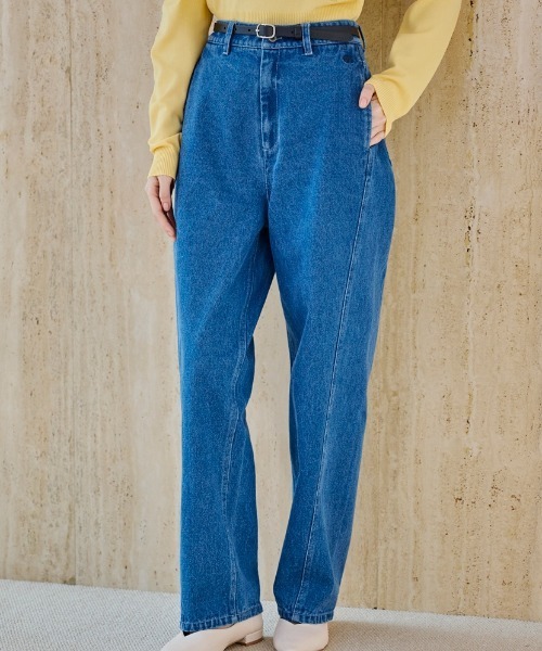 COMMON+HAUS(コモンハウス)の「ウォッシュド バレルパンツ(デニムパンツ・レディース・ブルー/アイボリー/ブラウン・S/M/L)」の1枚目の写真