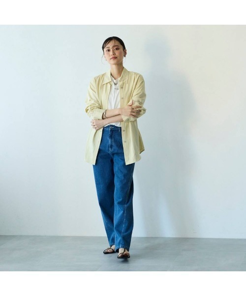COMMON+HAUS(コモンハウス)の「ウォッシュド バレルパンツ(デニムパンツ・レディース・ブルー/アイボリー/ブラウン・S/M/L)」の4枚目の写真