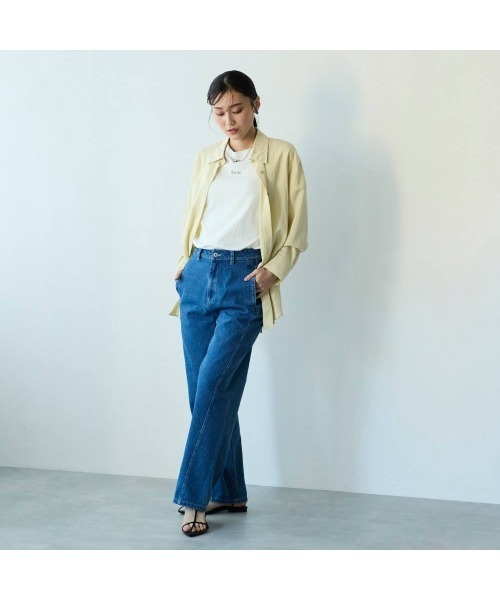 COMMON+HAUS(コモンハウス)の「ウォッシュド バレルパンツ(デニムパンツ・レディース・ブルー/アイボリー/ブラウン・S/M/L)」の5枚目の写真