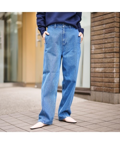 COMMON+HAUS(コモンハウス)の「ウォッシュド バレルパンツ(デニムパンツ・レディース・ブルー/アイボリー/ブラウン・S/M/L)」の7枚目の写真