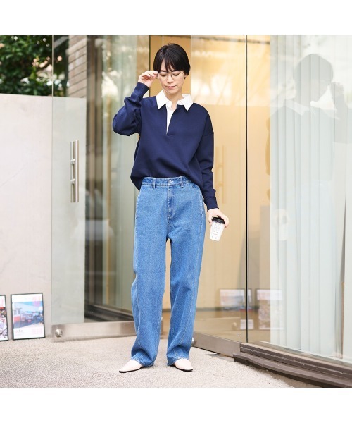 COMMON+HAUS(コモンハウス)の「ウォッシュド バレルパンツ(デニムパンツ・レディース・ブルー/アイボリー/ブラウン・S/M/L)」の12枚目の写真