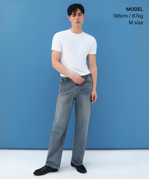 MUSINSA STANDARD（ムシンサスタンダード）の「[クールタンダード] スリムクルーネックTシャツ [ホワイト]（Tシャツ/カットソー・メンズ・その他・SMALL/MEDIUM/LARGE/2XL/3XL/X-LARGE）」の2枚目の写真