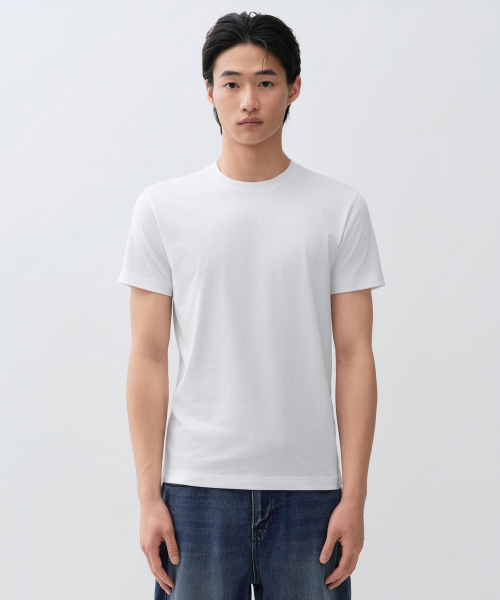 MUSINSA STANDARD（ムシンサスタンダード）の「[クールタンダード] スリムクルーネックTシャツ [ホワイト]（Tシャツ/カットソー・メンズ・その他・SMALL/MEDIUM/LARGE/2XL/3XL/X-LARGE）」の3枚目の写真