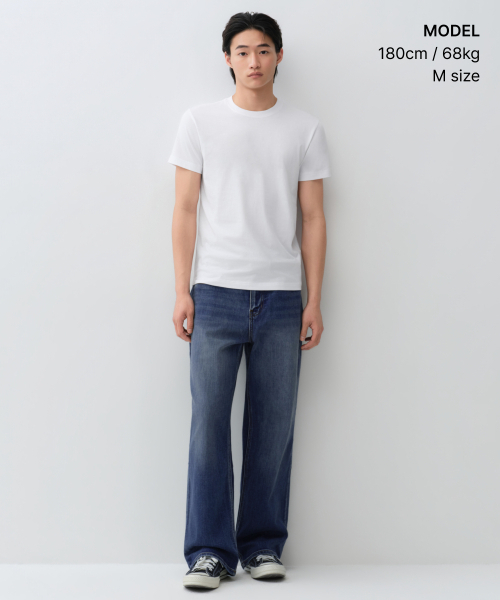 MUSINSA STANDARD（ムシンサスタンダード）の「[クールタンダード] スリムクルーネックTシャツ [ホワイト]（Tシャツ/カットソー・メンズ・その他・SMALL/MEDIUM/LARGE/2XL/3XL/X-LARGE）」の4枚目の写真