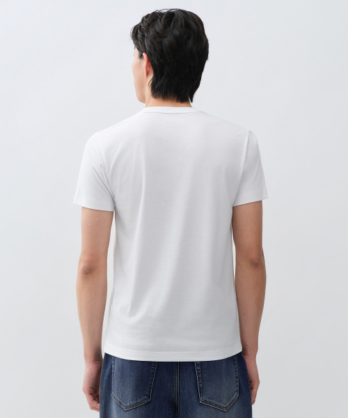 MUSINSA STANDARD（ムシンサスタンダード）の「[クールタンダード] スリムクルーネックTシャツ [ホワイト]（Tシャツ/カットソー・メンズ・その他・SMALL/MEDIUM/LARGE/2XL/3XL/X-LARGE）」の5枚目の写真