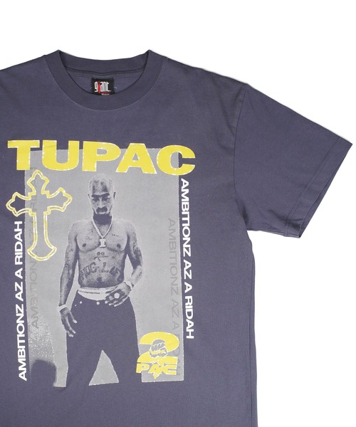 giant Vintage(ジャイアントヴィンテージ)の「【GIANT01】【Giant Vintage/ジャイアント ヴィンテージ】TUPAC COLLAGE AMBITIONS FRONT SCREEN PRINT OVERSIZED BOX SILHOUETTE T-SHIRTS(Tシャツ/カットソー・メンズ・ブルー系その他・MEDIUM/LARGE/X-LARGE/SMALL)」の1枚目の写真
