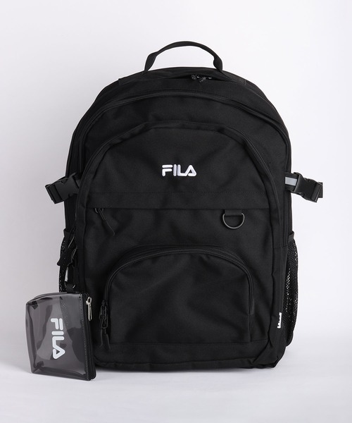 FILA(フィラ)の「FILA フィラ クリアポーチ付き スクールリュック 約30L 大容量 A4収納 PC収納 多機能(バックパック/リュック・メンズ・ブラック・FREE)」の11枚目の写真