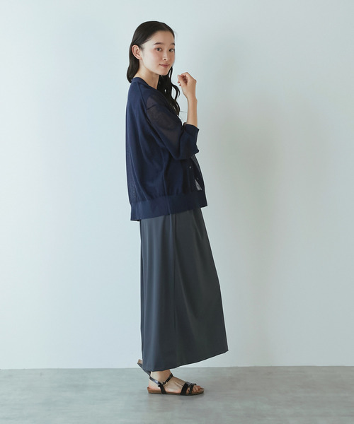 LOGEMENT DE CLAIRE(ロジュモンドクレール)の「Vネックカーディガン(カーディガン/ボレロ・レディース・セージグリーン/ブラック/ラベンダー/ネイビー・FREE)」の15枚目の写真