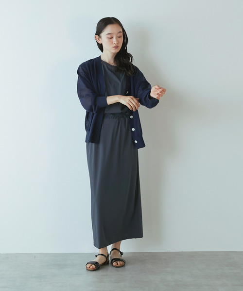 LOGEMENT DE CLAIRE(ロジュモンドクレール)の「Vネックカーディガン(カーディガン/ボレロ・レディース・セージグリーン/ブラック/ラベンダー/ネイビー・FREE)」の14枚目の写真