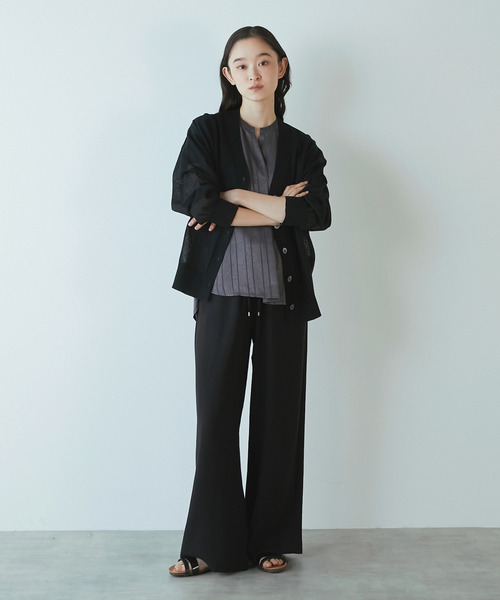 LOGEMENT DE CLAIRE(ロジュモンドクレール)の「Vネックカーディガン(カーディガン/ボレロ・レディース・セージグリーン/ブラック/ラベンダー/ネイビー・FREE)」の12枚目の写真