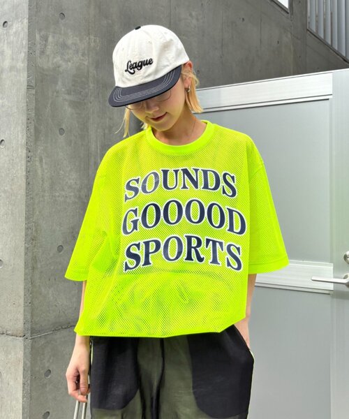 SOUNDSGOOOOD(サウンズグッド)の「【SOUNDS GOOOOD】メッシュロゴTEE(Tシャツ/カットソー・メンズ・ピンク/イエロー・ONE SIZE)」の5枚目の写真