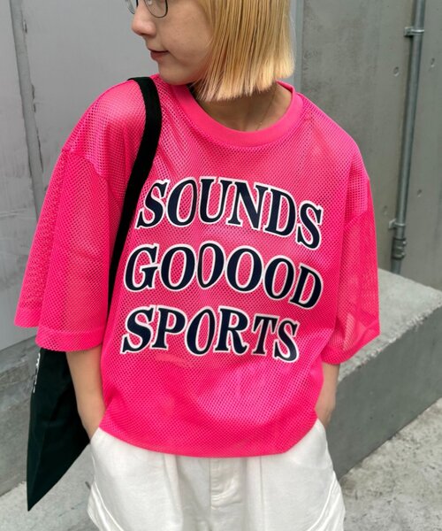 SOUNDSGOOOOD(サウンズグッド)の「【SOUNDS GOOOOD】メッシュロゴTEE(Tシャツ/カットソー・メンズ・ピンク/イエロー・ONE SIZE)」の11枚目の写真